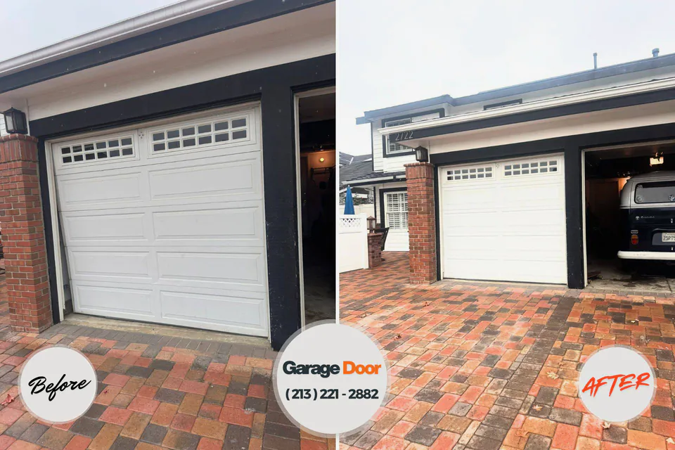 Before and after: garage door repair Leavenworth, WA